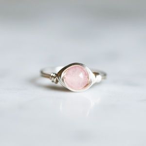 Rose Quartz Ring with 14k gold fill
